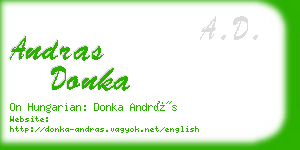 andras donka business card